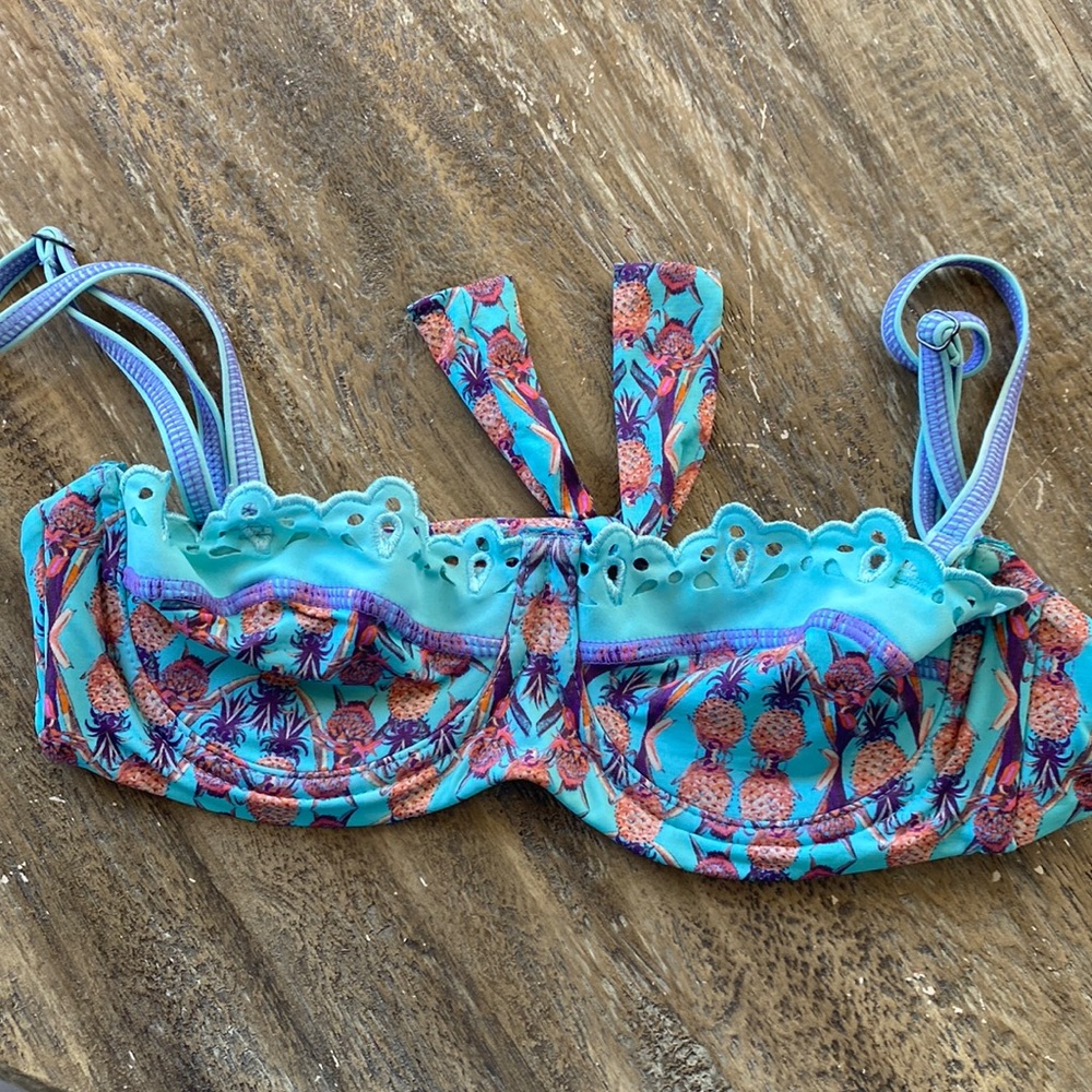 Maje printed bikini top, size S.